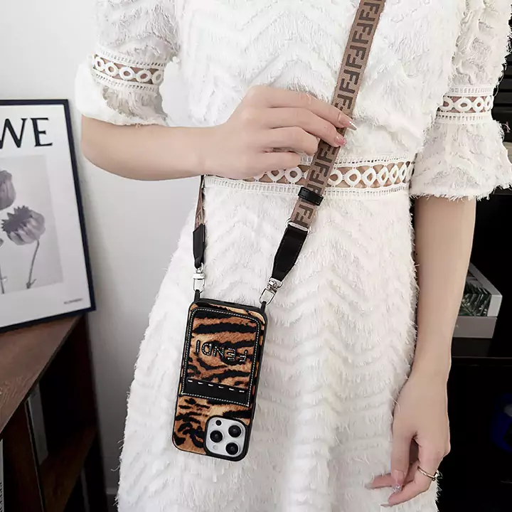 fendi leopard print card holder cross - body iphone case