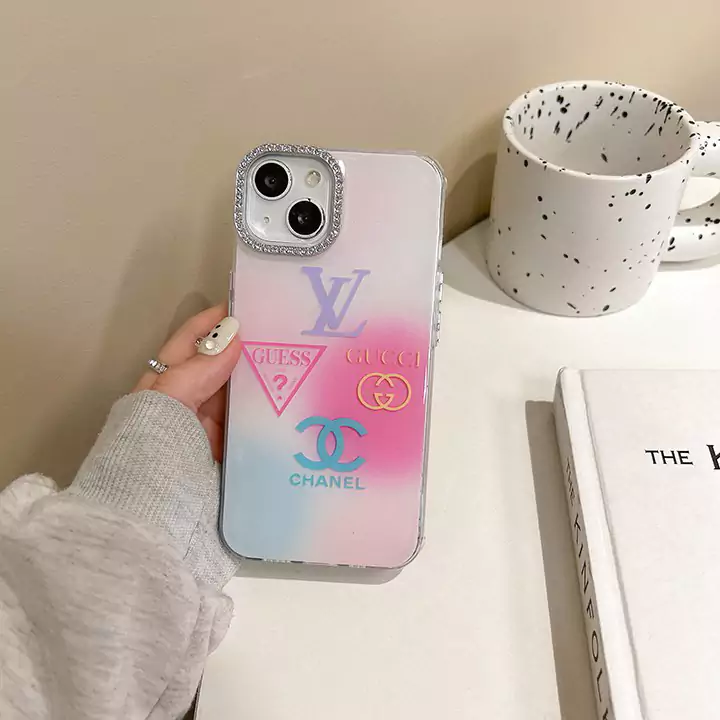 luxury brands collage rhinestone iphone case