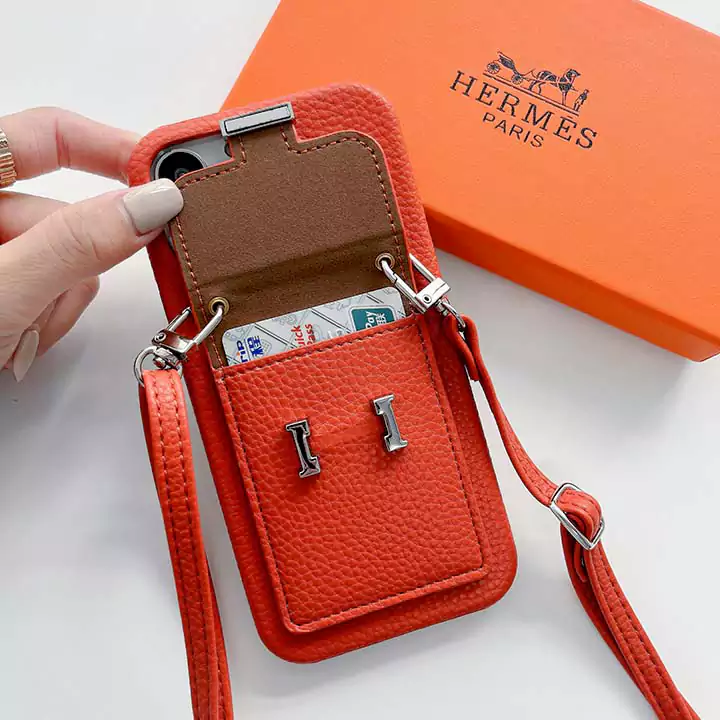 hermès pebbled leather cardholder crossbody iphone 16/16pro/pro max case