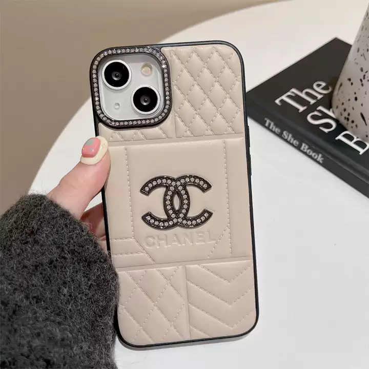 chanel limited - edition quilted embossed iphone case with diamond - adorned camera lens