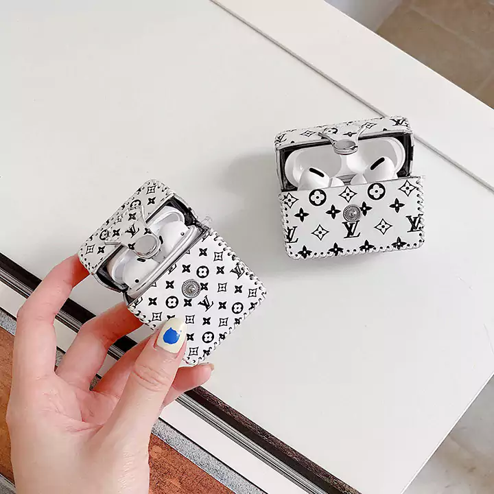 LV - inspired black and white monogram AirPods case