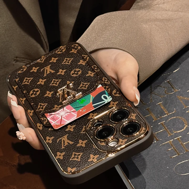  lv gucci gold rimmed gold logo card holder iphone 14/14pro case