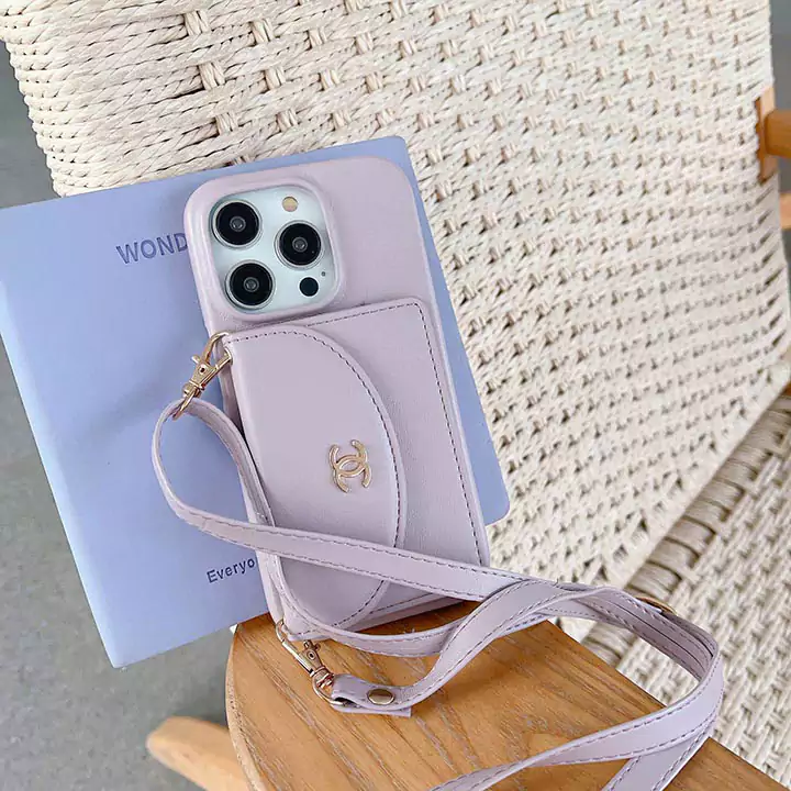 chanel crossbody cardholder metal logo iphone 16/16pro/pro max case