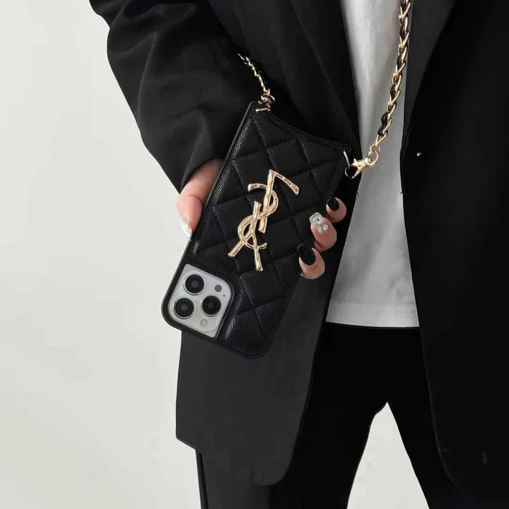 ysl quilted cross - body chain iphone case