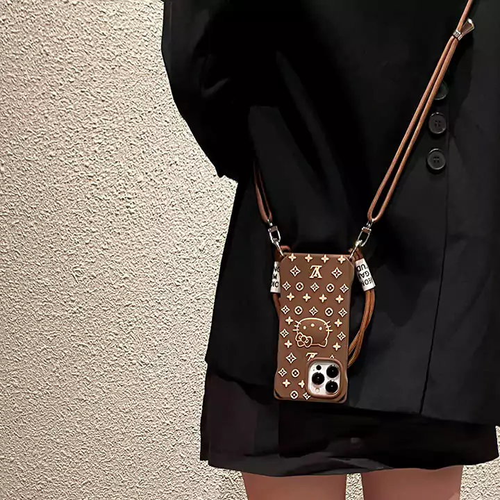 Louis Vuitton brown crossbody iPhone case