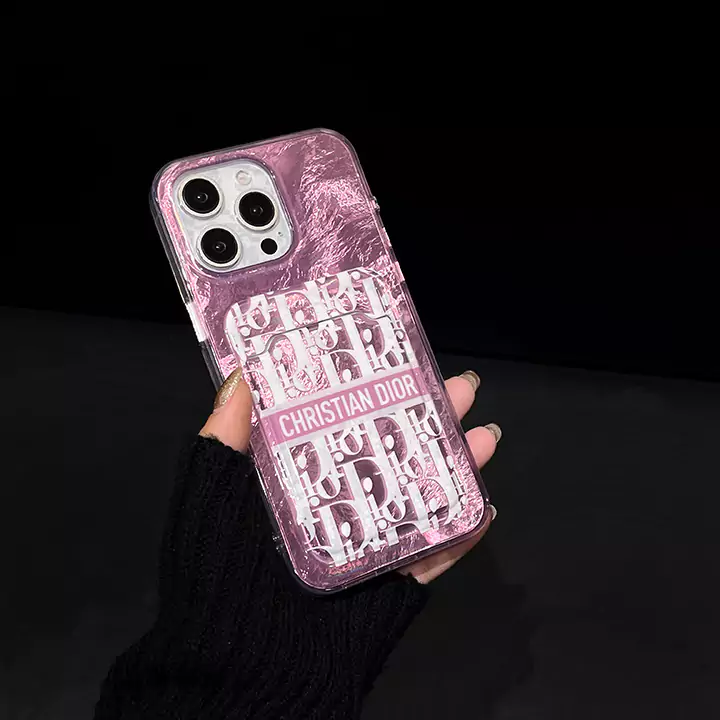 dior pink card slot iphone case