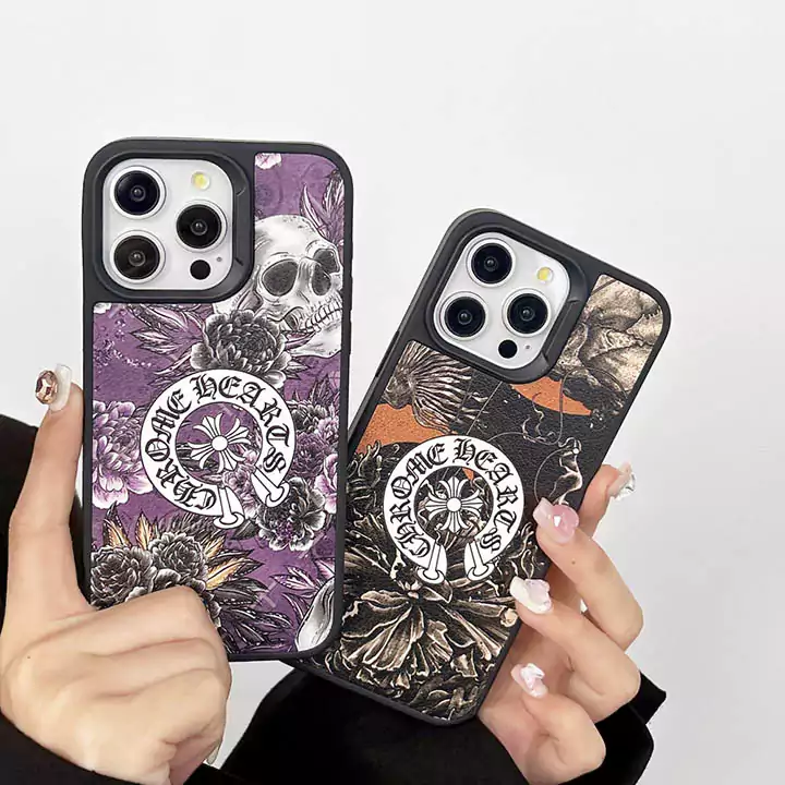 dark chrome hearts iphone case