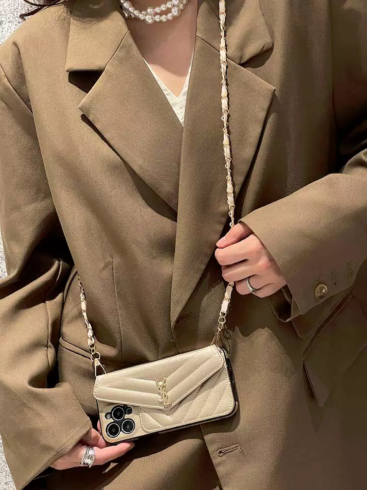 YSL crossbody card holder iPhone case