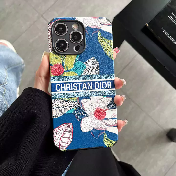 dior pebbled leather floral iphone 16/16pro/pro max case