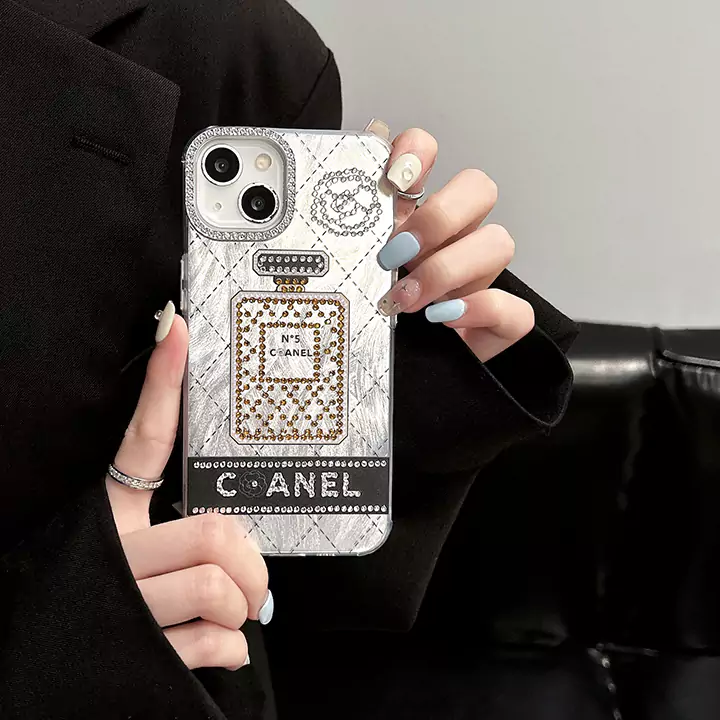 hand - embellished rhinestone chanel perfume bottle iphone case