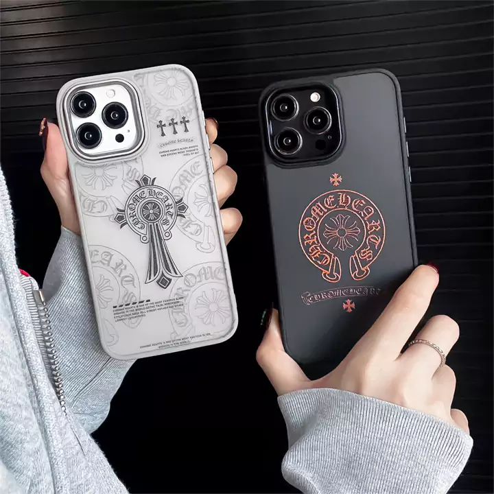 chrome hearts semi - transparent white and opaque black iphone case