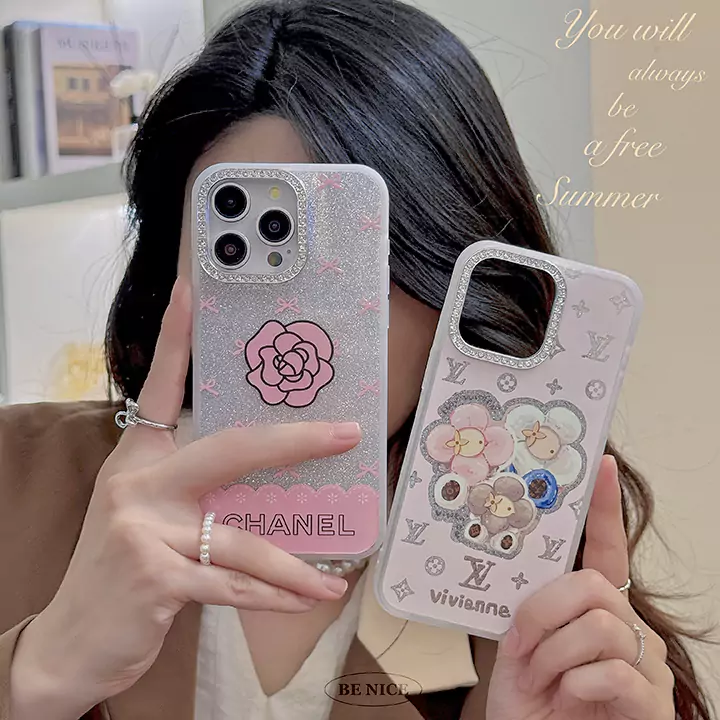 sparkling rhinestone - accented lens chanel flower louis vuitton glitter sunflower iphone case