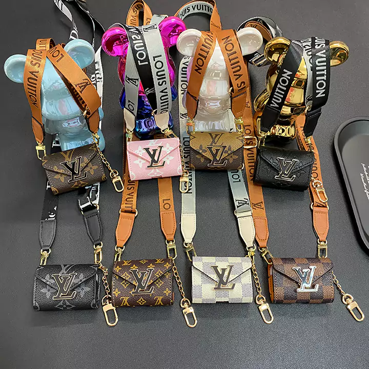 LV - inspired monogram black large - buckle AirPods case