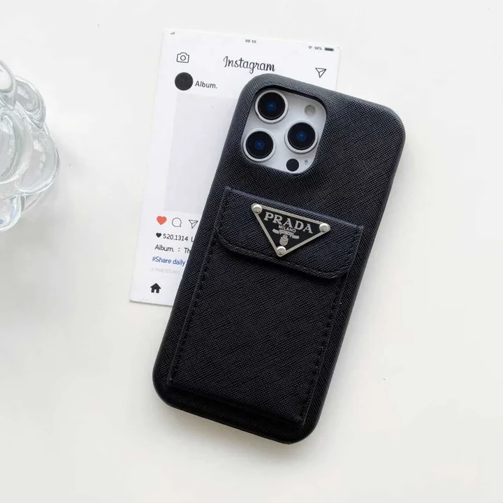 prada cross - grained cardholder half - cover iphone case