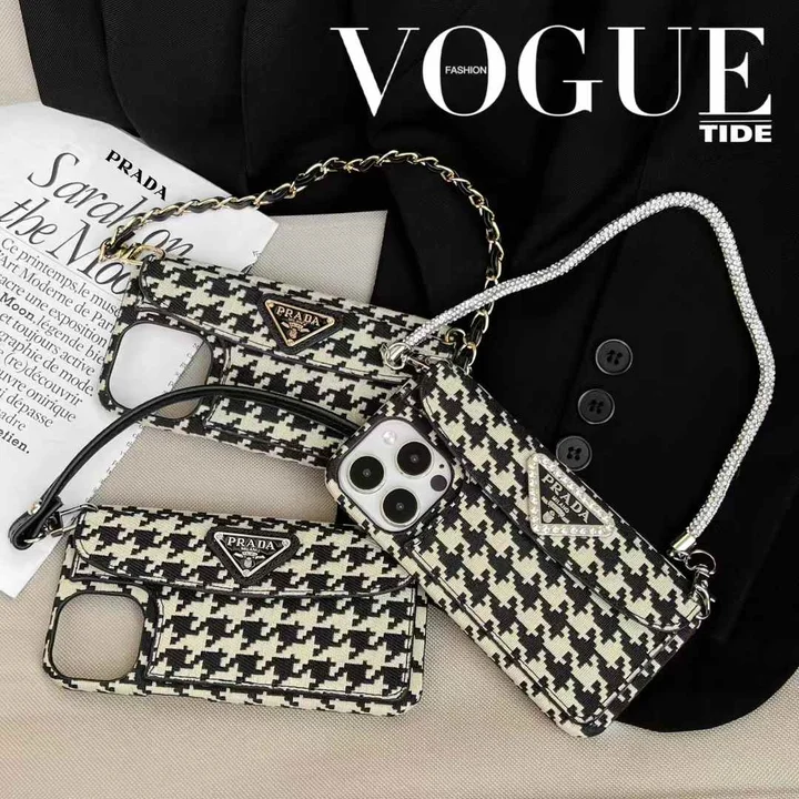prada houndstooth pattern hand - held iphone case