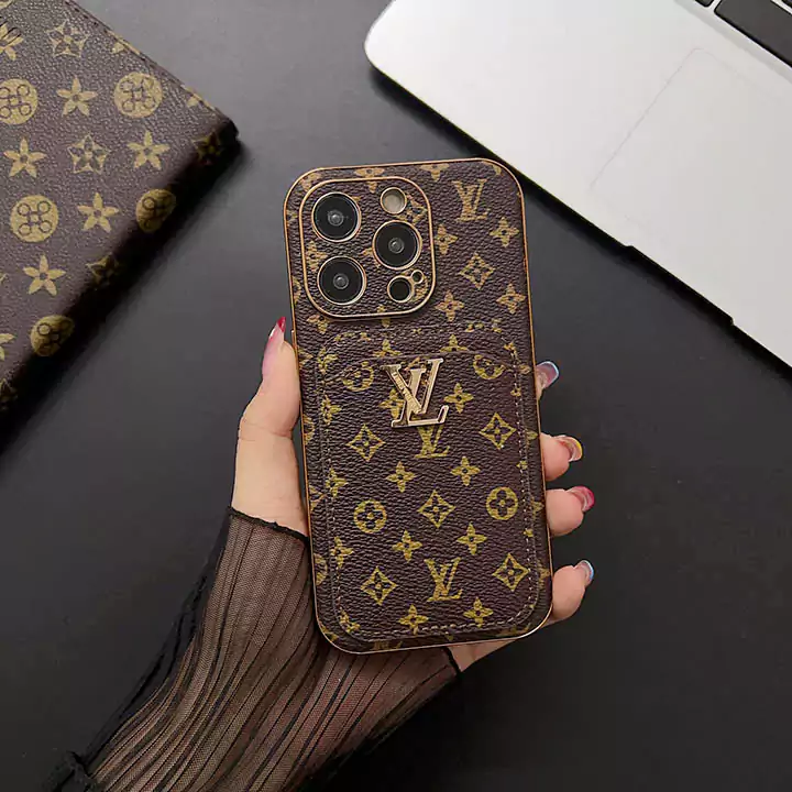 louis vuitton metal logo cardholder electroplated iphone 16/16pro/pro max case