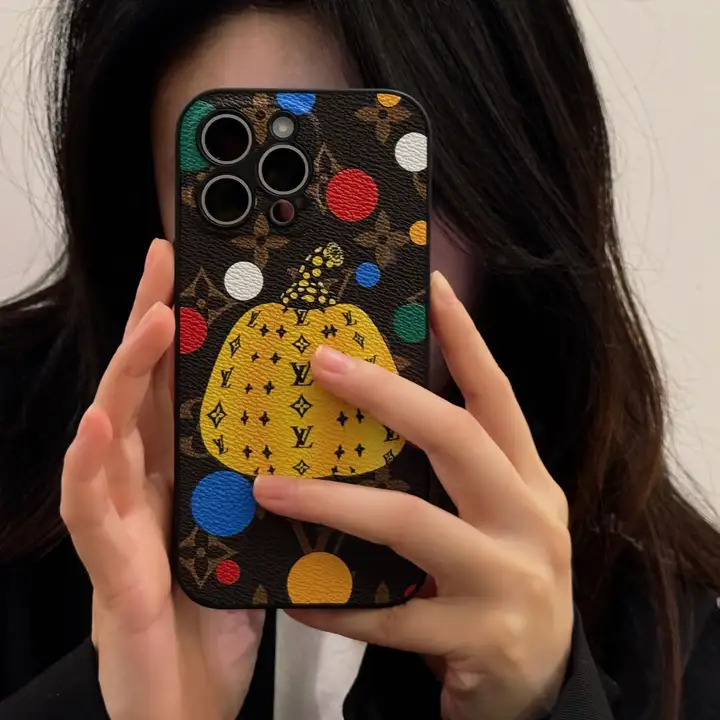 Leather LV pumpkin phone case