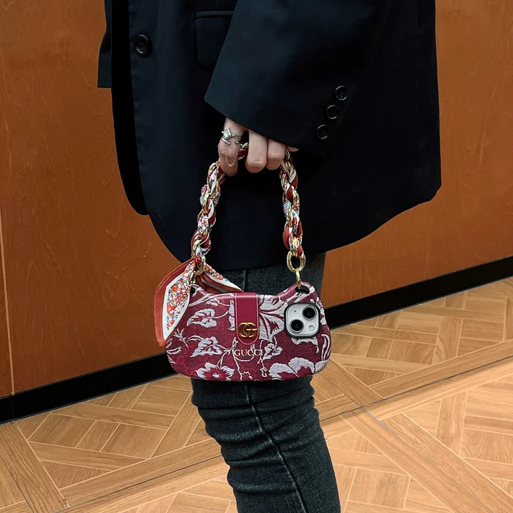  red based gucci print handbag iphone 15/15pro case