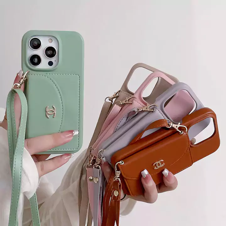 chanel crossbody cardholder metal logo iphone 16/16pro/pro max case