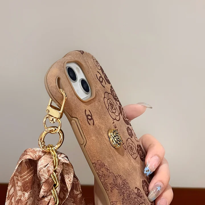 chanel brown print handbag iphone 16/16pro case