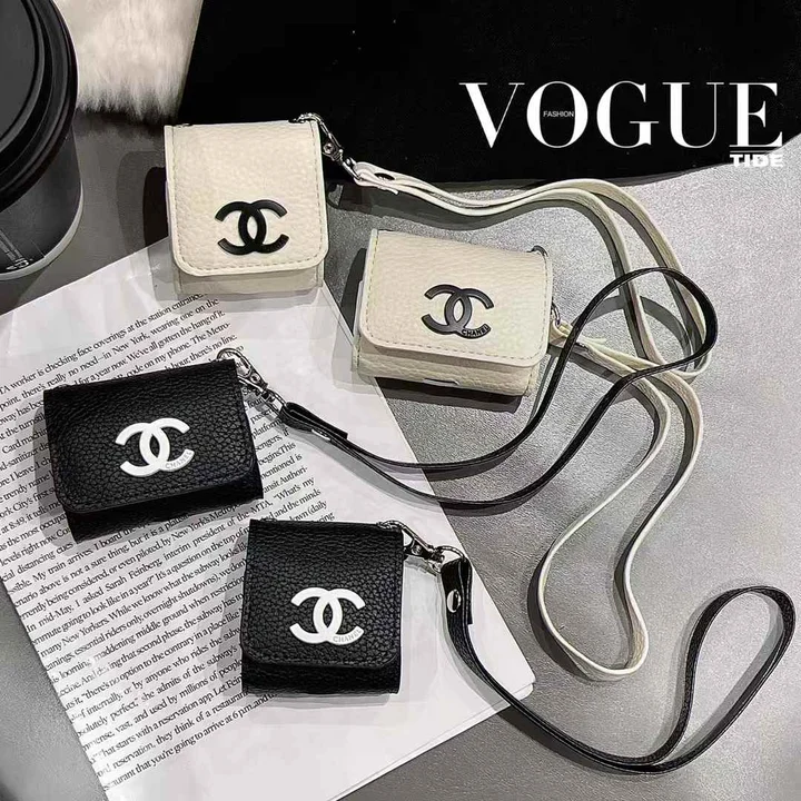 Chanel - inspired litchi - textured leather chic - style AirPods case
