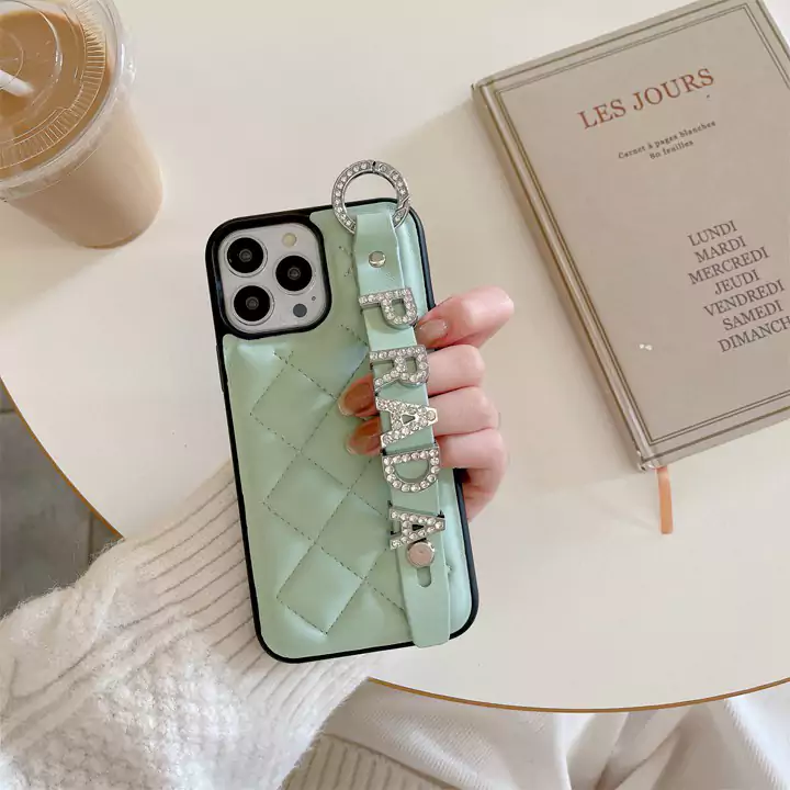 prada wrist strap rhinestone - embellished letter iphone case
