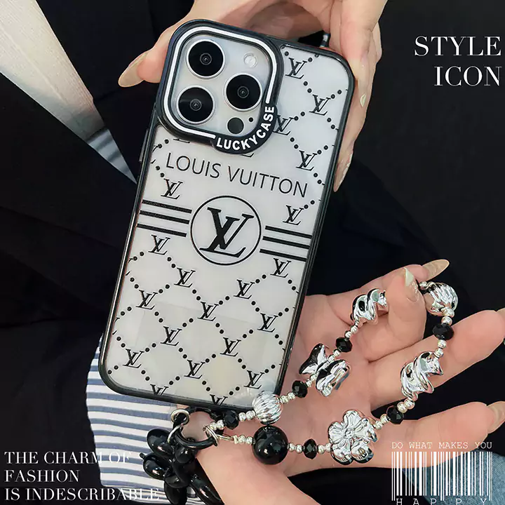 louis vuitton monogram acrylic silver bead chain iphone case