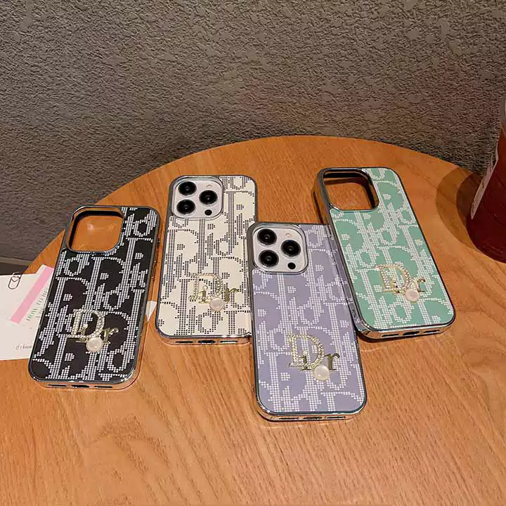 dior four - color electroplated rhinestone logo iphone case