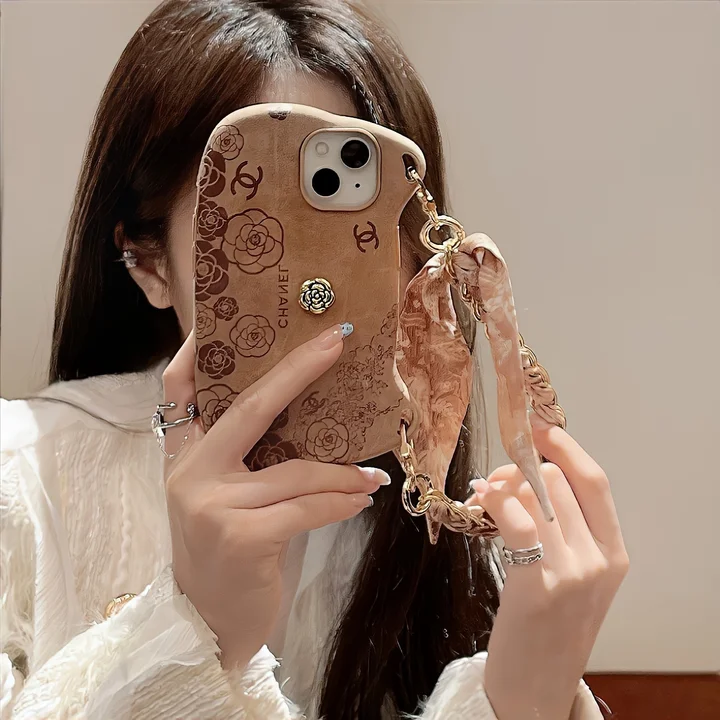  chanel brown print handbag iphone 14/14pro case