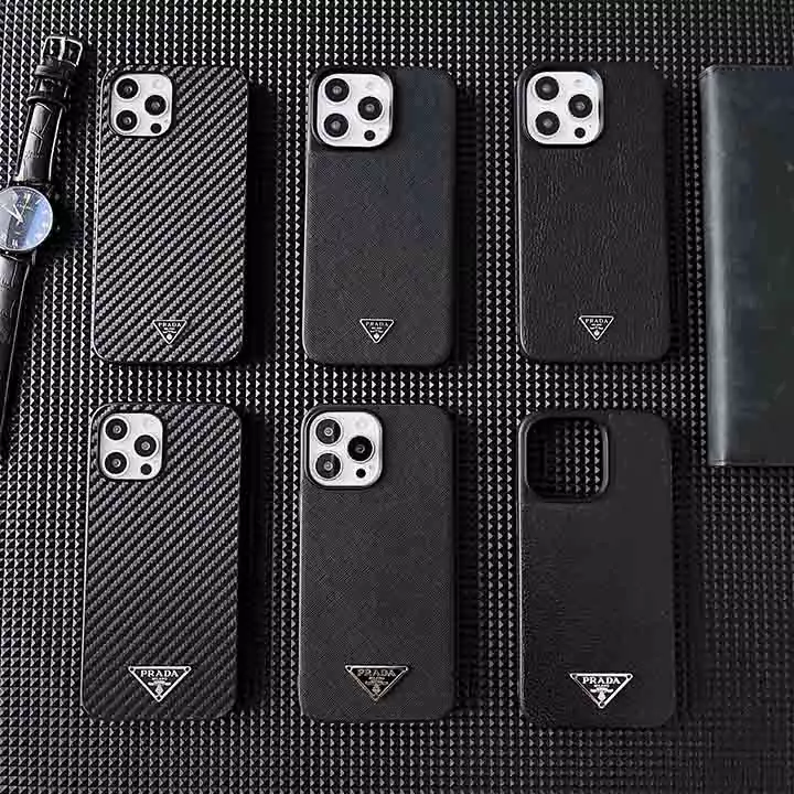 prada black leather iphone 16/16pro/pro max case