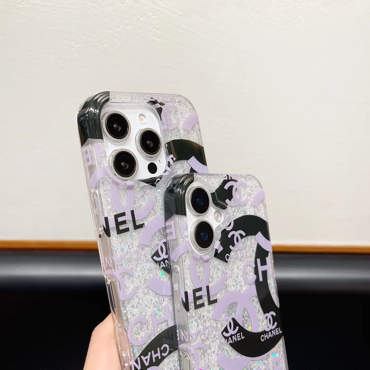  chanel silver foil glitter iphone 15/15pro case
