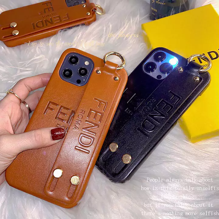 fendi leather strap wristlet iphone 16/16pro/pro max case