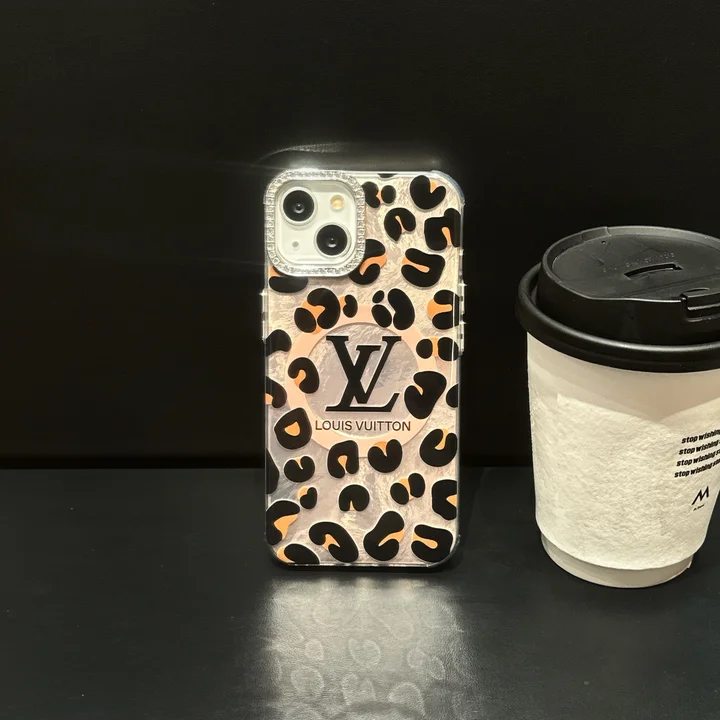 Magnetic leopard - print LV phone case