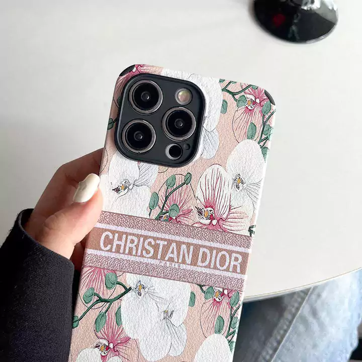 dior pebbled leather floral iphone 16/16pro/pro max case