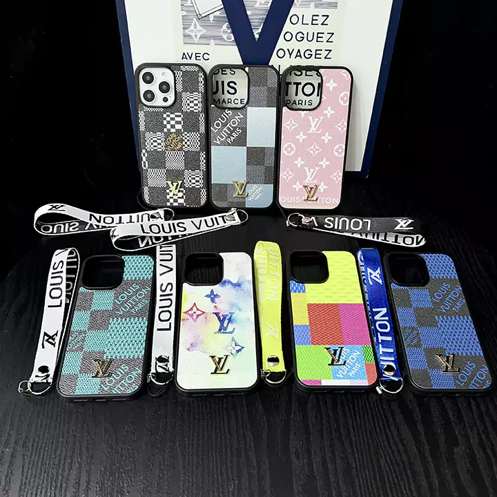 LV iridescent print hand chain iPhone case
