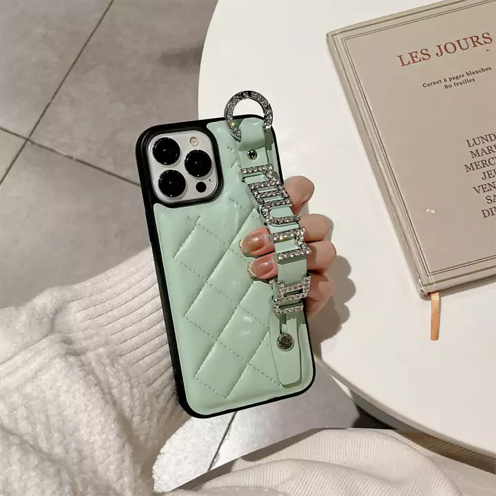 miumiu wristlet strap crystal letter iphone 16/16pro/pro max case