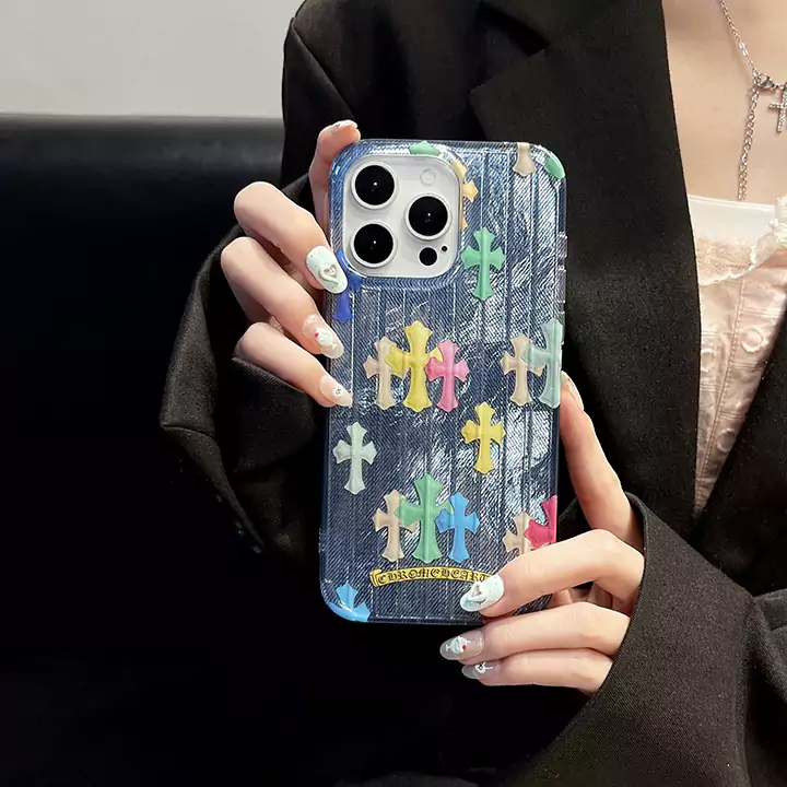 chrome hearts cross motif iphone case