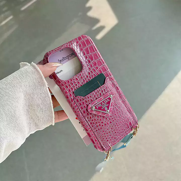 prada crocodile embossed crossbody card holder iphone case