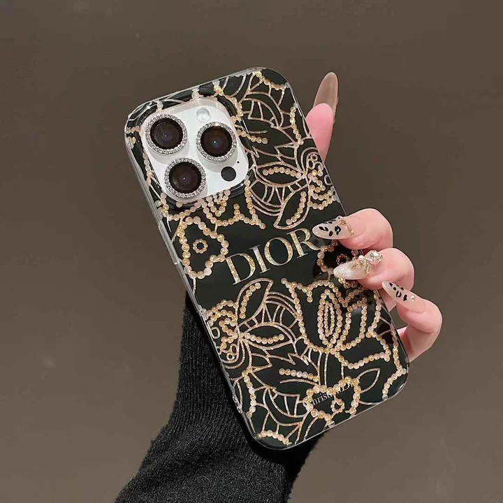 dior floral language gold - silver - platinum glitter iphone case