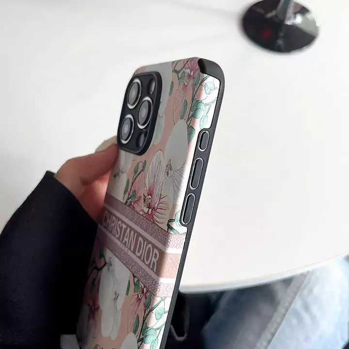 dior pebbled leather floral iphone 16/16pro/pro max case