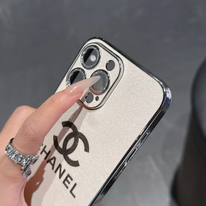 chanel glittery logo iphone case