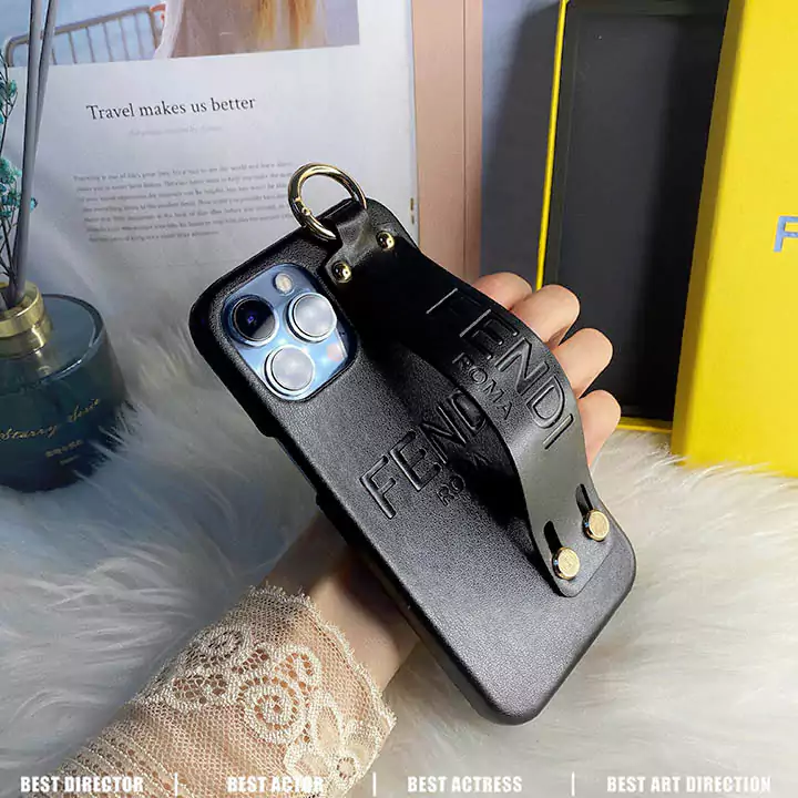 fendi leather strap wristlet iphone 16/16pro/pro max case