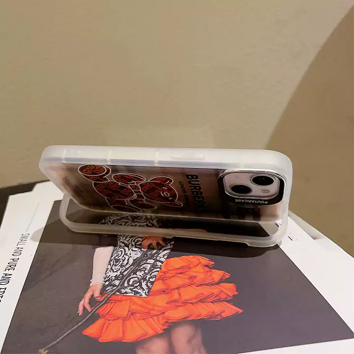 burberry semi-transparent bear iphone 16/16pro/pro max case