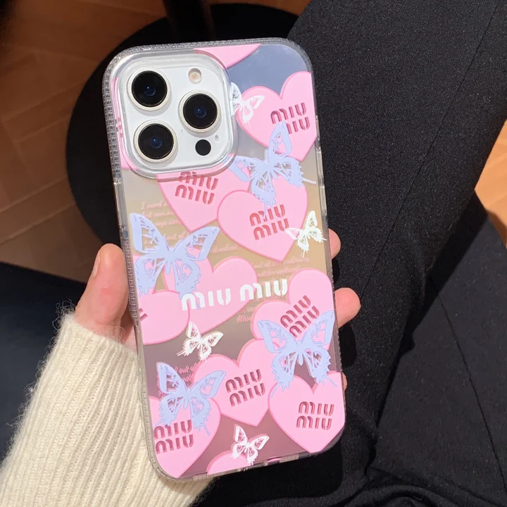 miumiu pink heart iphone 16/16pro/pro max case