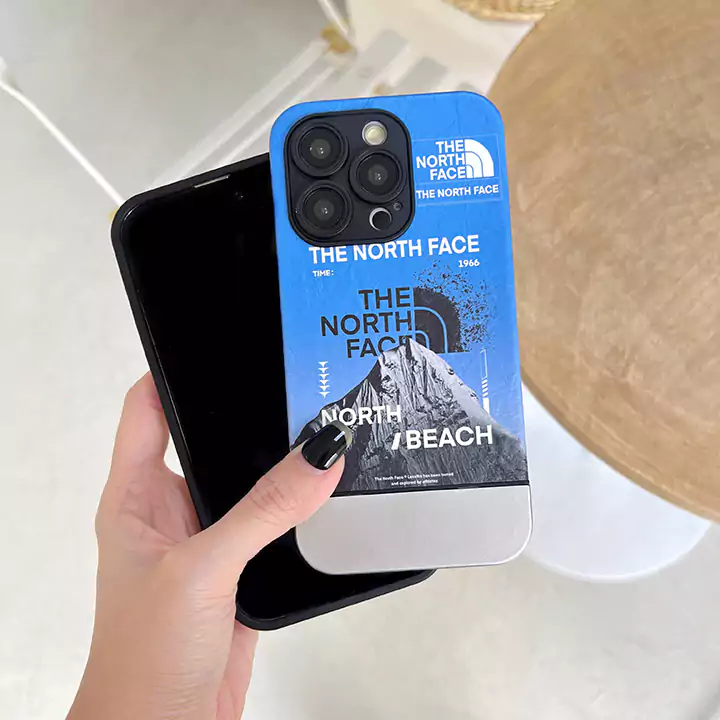 the north face crinkle leather mountain snow iphone 16/16pro/pro max case
