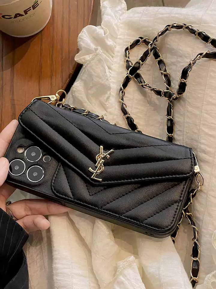 YSL crossbody card holder iPhone case