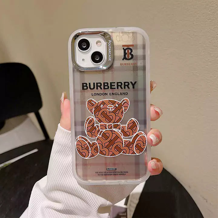 burberry semi-transparent bear iphone 16/16pro/pro max case
