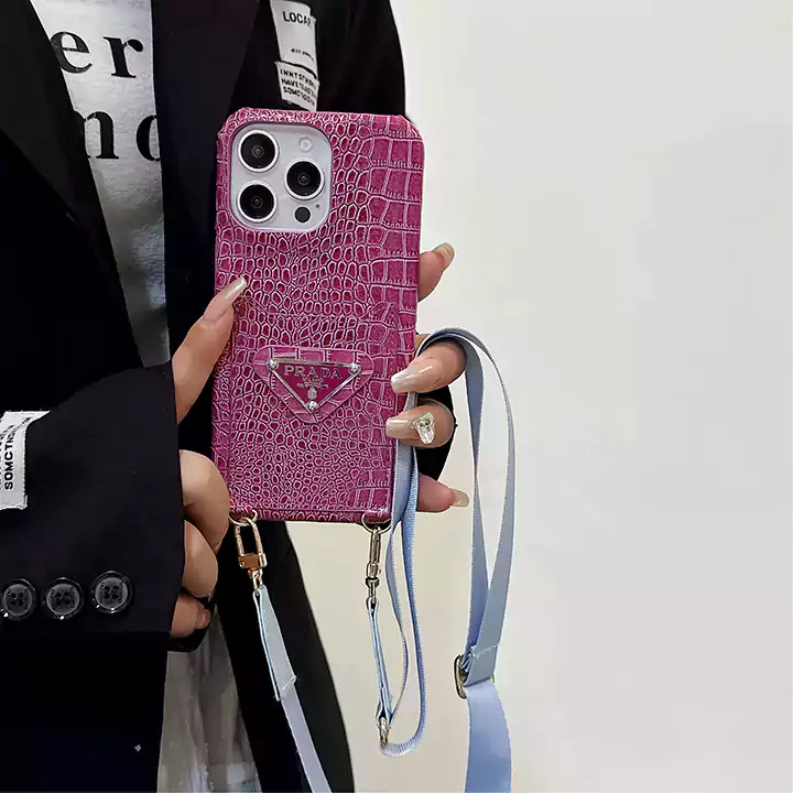prada crocodile embossed crossbody card holder iphone case