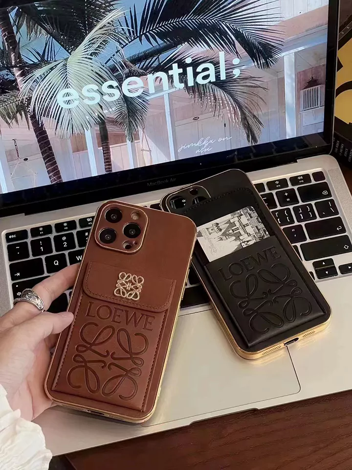 loewe brown black iphone case with card holder