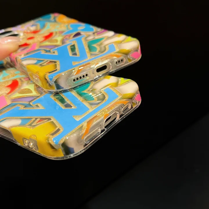  lv iridescent alphabet gold foil glitter iphone 13/13pro case